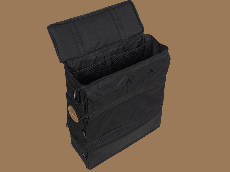 image of backpack top compartment open